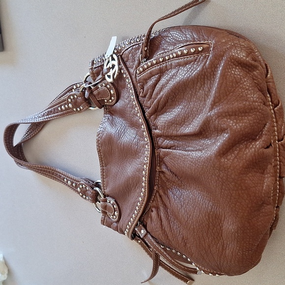 Red by Marc Ecko Soft Pebbled Vegan Leather Hobo Slouch Bag - Picture 8 of 17